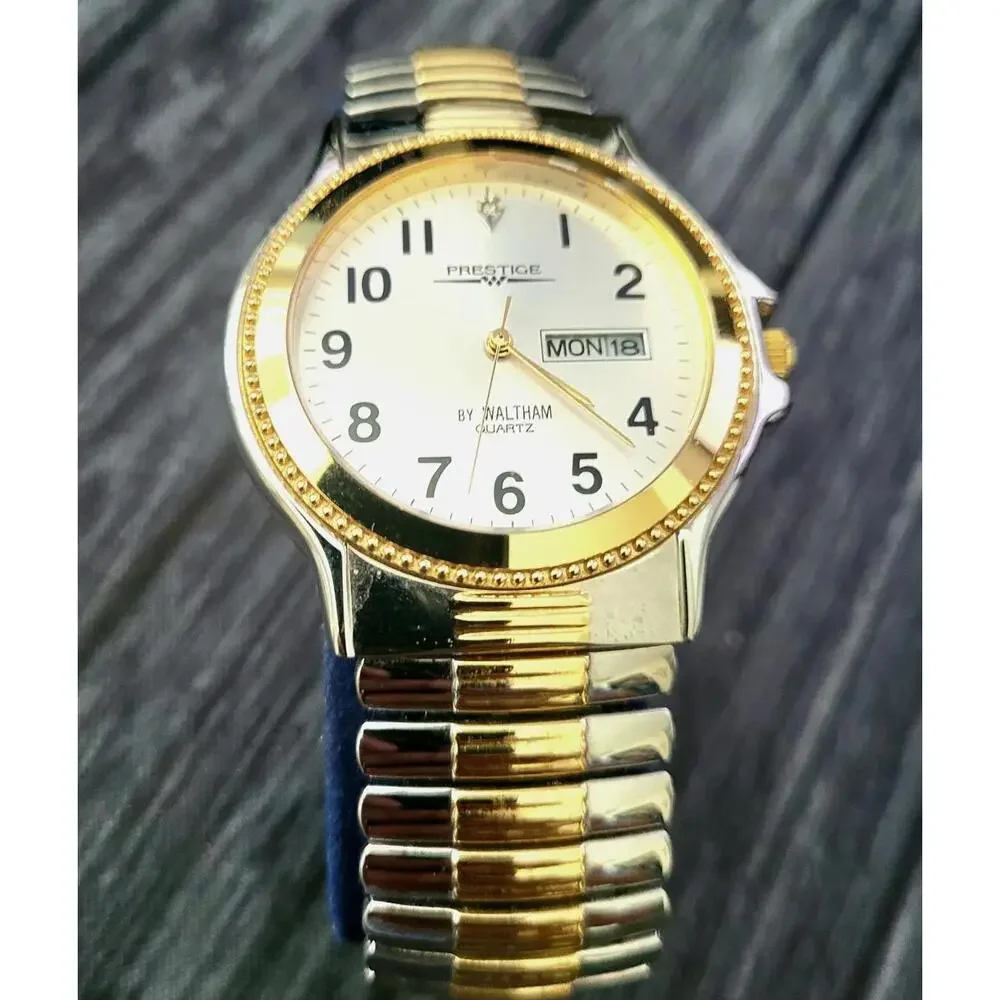 Rare‎ Vintage Waltham Prestige 80's Diamond Dial Men's Watch